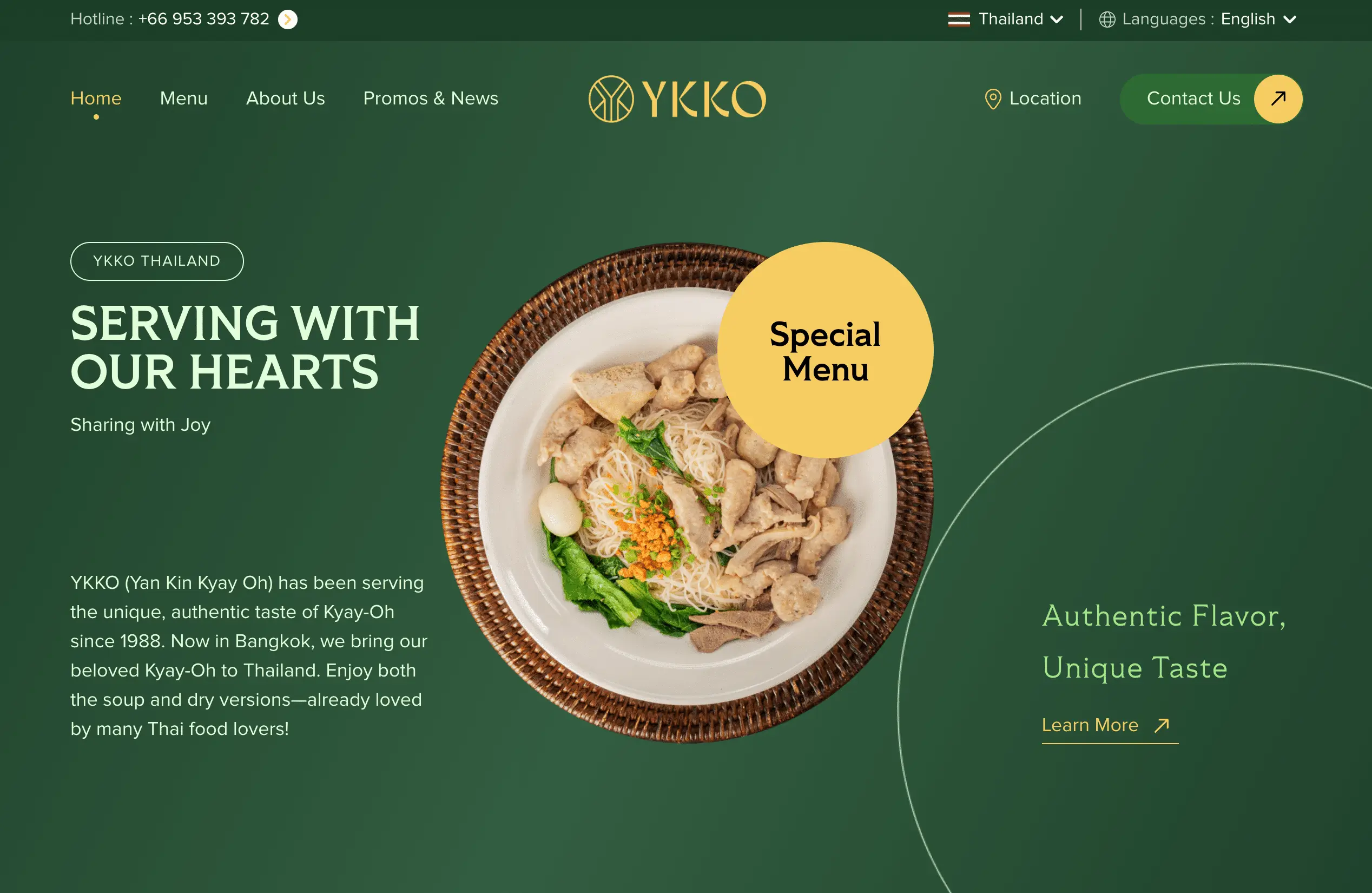 YKKO Thailand Website Mockup