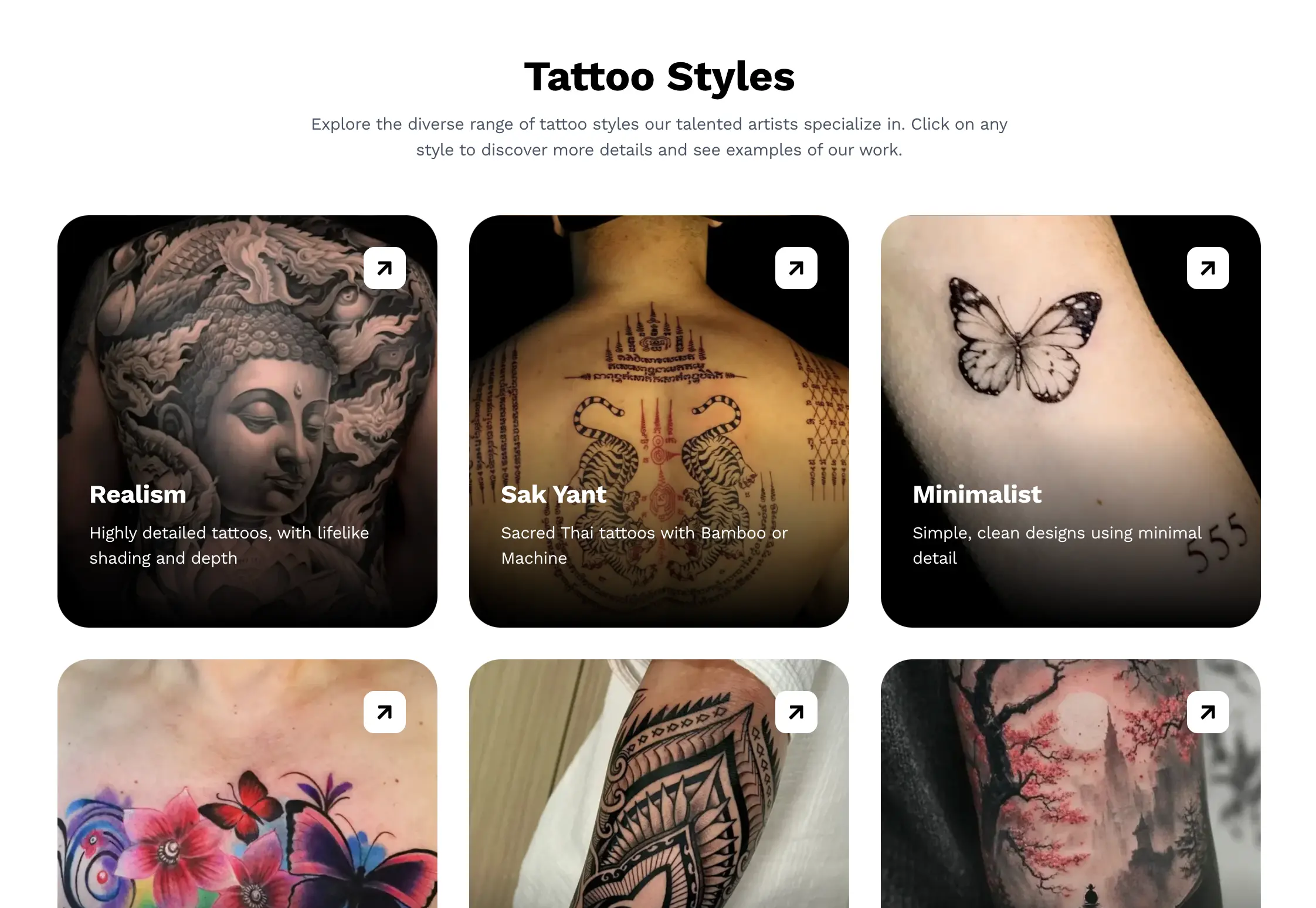 Hlaing Min Thant UI/UX Development Pureink. Bangkok Tattoo Studio Website